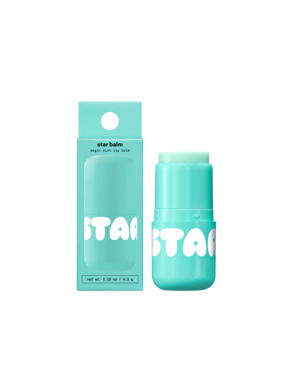 Starface Star Balm® in Magic Mint, capped tube on a plain background. A fresh, creamy mint moisturizing lip balm.