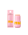 Starface Star Balm® in Perfectly Peachy, capped tube on a plain background. A sweet, refreshing peach lip balm.