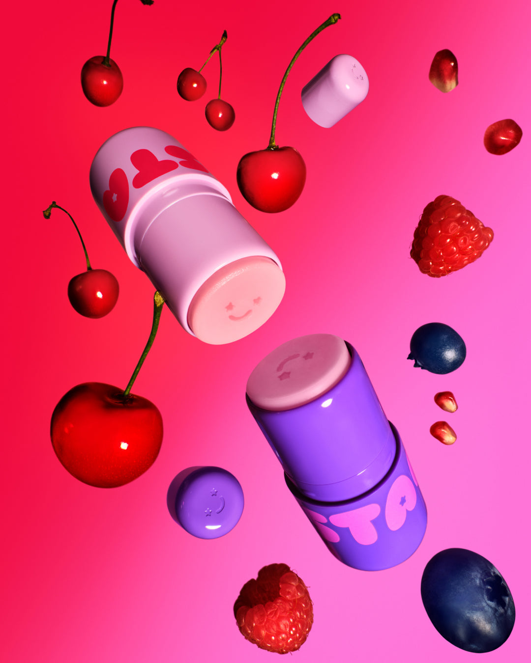 The Starface Berry Sweet Bundle of Star Balm® lip balms, including Cherry Charm. Fruity flavors for soft lips.