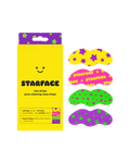 Starface Star Strips™ pore-clearing nose strips packaging. Colorful strips that lift away blackheads and unclog pores.