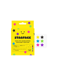 Starface Tiny Star packaging beside a sheet of extra-small Hydro-Star® star-shaped pimple patches. 48 hydrocolloid stars.